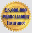 £5 million Public Liability Insurance